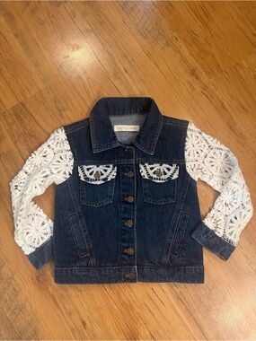 Cactus + Pearl Denim Lace Jacket Kids 4T